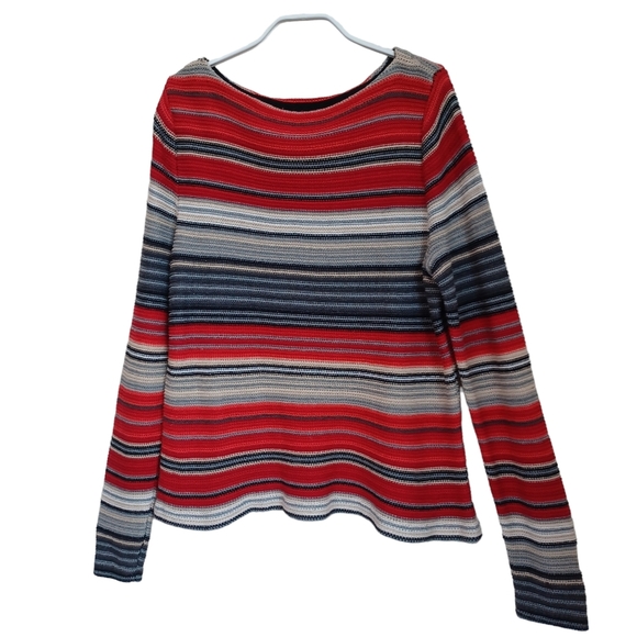 Ralph‎ Lauren Sweater Colorful Striped Pullover Red Black Womens XLarge - Picture 8 of 8